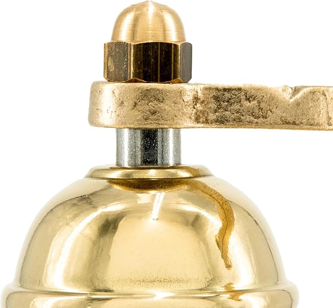 Original Greek Pepper Mill, 9-Inch Brass – European Manual Pepper Grinder, Refillable, with Polishing Cloth