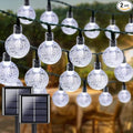 2-Pack 72FT 120 LED White Crystal Globe Solar String Lights Outdoor, Waterproof Solar Christmas Lights for Outside, 8 Lighting Modes Christmas Decorations for Garden Yard Porch Wedding Party Patio