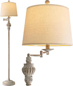 61" Vintage Floor Lamp with 350° Adjustable Swing Arm, Tall lamp Standing Lamp for Bedroom Living Room Bedside Nightstand Retro Farmhouse Mid Century Lamp Light Home Décor Office Gifts