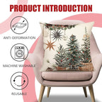 4TH Emotion Christmas Trees Pillow Covers 18x18 Inch Set of 2, Boho Xmas Farmhouse Decorations Winter Holiday Decor Throw Cushion Case for Home Couch S24C38