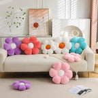 Flower Pillows Daisy Shaped Throw Pillow Cute Daisy Flower Pillows Flower Seating Cushions for Adults Kids Home Bedroom Sofa Chair Couch Decor (Blue, 15.74 inch)