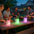 uuffoo LED Lamp Lantern Table Lamp Cordless Shower Lamp IP44 RGB and Warm White Dimmable for Indoor Outdoor Patio Camping Restaurant Home (White B)