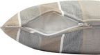Outdoor Lumbar Pillows Water Resistant 12x20 inch,Decorative Throw Pillow Set of 2 with Insert,Hidden Zipper Headrests for Patio Furniture Sofa Couch Chair(Gray Stripe)