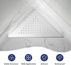 8'' Corner Shower Shelf 2 Pack, 304 Stainless Steel Grout in Shelves for Tiled Wall, Recessed Bathroom Shelf Rack, No Drilling Needed (8'', Silver)