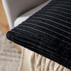 MIULEE Winter Pack of 2 Corduroy Soft Soild Decorative Square Throw Pillow Covers Cushion Cases Pillow Cases for Couch Sofa Bedroom Car 18 x 18 Inch 45 x 45 cm Black