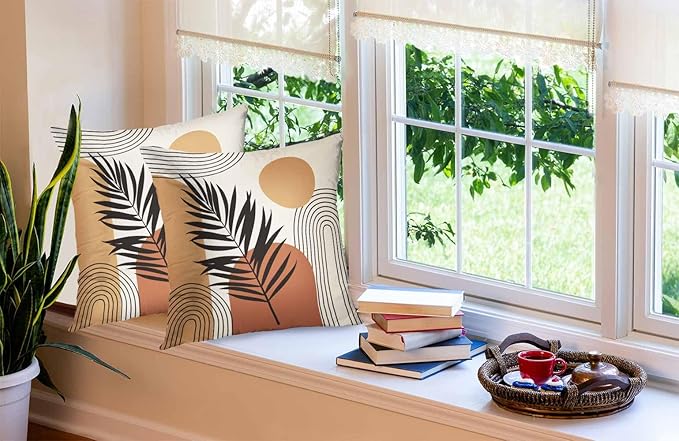 CAPSCEOLL Boho Abstract Throw Pillow Covers 20X20 Set of 2,Modern Abstract Art Organic Pillow Cases Cushion Covers for Living Room Bedroom Decorative Throw Pillowcases for Sofa Couch Chair
