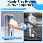 Automatic Foaming Soap Dispenser Foaming Hand Sanitizer Touchless 1500mAh Soap Dispenser Rechargeable with Sensor for Bathroom Kitchen 13.5oz/380ml