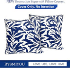 Decorative Throw Pillow Covers Set of 2 Blue Pillow Covers 16x16 inch Short Plush Couch Throw Pillow Cases Floral Throw Pillows,Farmhouse Outdoor Pillow Covers for Sofa Bed Living Room Car
