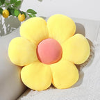 Six Petal Flower Pillow,Soft Flower Shaped Throw Pillows Cushion Seating for Home Decorative Cute Daisy Throw Pillow for Bed Sofa Couch (Yellow,15.7'')