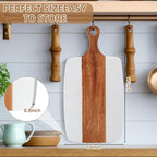 Zubebe 6 Pcs Marble and Wood Cutting Board Acacia Wooden Marble Serving Tray with Handle Charcuterie Chopping Board for Kitchen Christmas Wedding Bridal Shower Gift(17 Inches x 10 Inches)