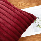 20x20 Throw Pillow Covers Set of 2, Decorative Faux Fur Covers for Bed, Couch Soft Fluffy Pillow Cover with Velvet Back for Living Room, Neutral Home Décor Accent for Sofa - Wine Red