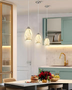 Mini Pendant Lights Kitchen Island Light Brown Glass Lamp Shade Hand Blown Glass Pendant Light with Brush Nickel Finish Adjustable Cord for Kitchen Over Sink (Green Marble-1Packs)