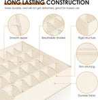 Drawer Organizer Clothes, 16 Pack Dresser Organizer Bins for Baby Clothes, Underwear Sock, Fabric Closet Organization and Storage Dividers for Nursery Bedroom (96 Compartments, Beige)