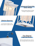 White Outdoor Sconce Dusk to Dawn Exterior Light Fixtures Wall Mount Porch Light Modern Outdoor Wall Light Aluminum with Crack-Like Glass IP65 Waterproof Outside Coach Light for House