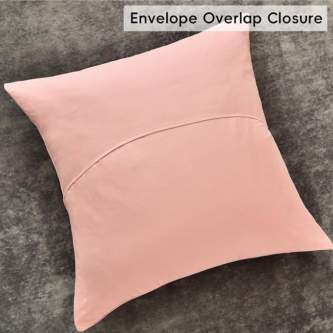 PHF Truly Velvet Euro Sham, 26"x 26",No Insert, 2 Pack Color Gradient Euro Throw Pillow Covers, Ultra Soft Cozy European Pillow Covers for Luxurious Home Decorative, No Shedding, No Pilling, Pink