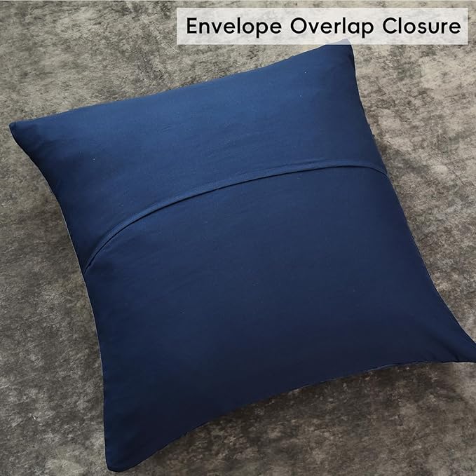 PHF Truly Velvet Euro Sham, 26"x 26",No Insert, 2 Pack Color Gradient Euro Throw Pillow Covers, Ultra Soft Cozy European Pillow Covers for Luxurious Home Decorative, No Shedding, No Pilling, Navy Blue