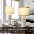 Lamp Shades Set of 2, Drum Lampshades 13" Top x 13" Bottom x 10" High with Spider Fitter, Large Replacement Lamp Shades for Table Lamps, Floor Lamps, Easy Assembly Required (2, Beige)