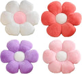 4 PCS Flower Pillows Flower Shaped Throw Pillow Cute Daisy Pillows Seating Cushions for Adults Kids Home Bedroom Sofa Chair Couch Decor (White/Pink/Lavender/Dusty Pink, 15.74 inch)
