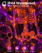 4 Pack 60LED Orange & Purple Fairy Lights Battery Operated with Timer, 20FT Waterproof Halloween Lights Outdoor Indoor, Black Wire String Lights for Bedroom, Party, Centerpiece, Halloween Decorations