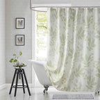 Fabric Shower Curtain 78 Inches Long, Sage Green Plant Leaf Shower Curtains for Bathroom, 72" W x 78" H