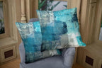 CAPSCEOLL Turquoise and Grey Art Artwork Throw Pillow Covers,Decorative Throw Pillow Covers 16 X 16 Inches Set of 2 Pillow Cases Decorative,Abstract Oil Painting Pillowcases for Bedroom,Living Room