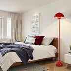 Red Floor Lamp for Living Room, 66'' Industrial Standing Lamp with Red Metal Shade&Base Reflecting Light Tall Lamp for Bedroom, Dark Red