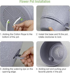 12 inch Large Self Watering Pots, Plant Pots with Mesh Drainage Holes for Indoor Outdoor Plants, Plastic Planters with Deep Reservoir for Garden House Flower Plants, Speckled Grey
