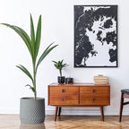 Fox & Fern Large 12 Inch Planter — Premium Polystone Gray Plant Pot with 3D Texture and Drainage Plug; 12 Inch Pots for Plants Indoor; Large Planter for Indoor & Outdoor Plants