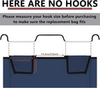 Bonuci 3 Pcs Laundry Sorter Replacement Bags Hamper Cart Removable Replacement Laundry Storage Organizer Bag Hamper Liner, No Hooks 14.76 x 8.66 x 21.65 Inch (Dark Blue)