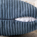 MIULEE Blue Corduroy Pillow Covers Pack of 2 Boho Decorative Spliced Throw Pillow Covers Soft Solid Couch Pillowcases Cross Patchwork Textured Cushion Covers for Living Room Bed Sofa 12x20 inch