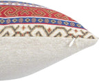 Kilim Throw Pillow Covers Red and Blue - 20 x 20 Inches Decorative Pillows, Boho Room Decor for Couch, Bohemian Outdoor Case for Farmhouse, Persian Shams, Aztec, Patio, Porch