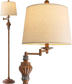 61" Vintage Floor Lamp with 350° Adjustable Swing Arm, Standing Lamp for Bedroom Living Room Bedside Tall lamp Nightstand Retro Farmhouse Mid Century Lamp Light Home Décor Office Gifts