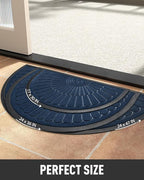 tchdio Semicircular Durable Rubber Doormat- Non Slip Front Door Mat for Outside Inside Entry, Navy Blue 24”x36”
