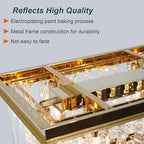 Modern Gold Crystal Chandelier, 39" Rectangle Oval Linear Pendant Light Fixture for Dining Room, Kitchen Island, Living Room, Bar
