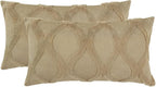 decorUhome Throw Pillow Covers 12x20 Inch Set of 2, Soft Plush Faux Fur Wool Lumbar Khaki Couch Pillow Covers, Decorative Neutral Pillow Cases for Bed Sofa Living Room Home Decor