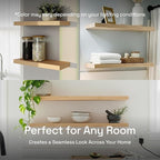 BAOBAB WORKSHOP Solid Wood Floating Shelves for Wall 30 Inches Long, Wooden Shelf Bathroom Large, Light Oak Floating Shelves for Room Wall Mounted Kitchen Farmhouse, Natural Wood, 30W × 6.7D, Set of 2