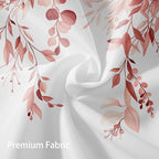 Eucalyptus Shower Curtain, Pink Watercolor Leaves with Floral Botanical Bathroom Decor, Waterproof Fabric Bath Curtain Set with Hooks, 72x78 Inches