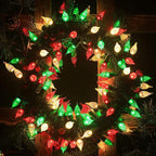 Red White and Green Christmas Lights Outdoor Faceted C5 70 LED