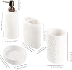 Hymmah Bathroom Accessories Set,Toothbrush Holder,Farmhouse Decor,4 Pcs Resin Gift Apartment Necessities, Contain Toothbrush Cup,Soap Dispenser & Dish,Tumbler