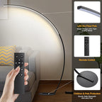 67in Dimmable LED Arc Floor lamp with 3 Color Temperatures, Modern Floor Lamps for Living Room, Standing Tall Lamp with Remote Control Reading Ambient Lighting for Bedroom Office Living Room