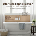 MaisoNovo Shampoo and Conditioner Dispenser - Shower Soap Dispenser Wall Mounted - 16.9 fl oz Set of 3 Clear Plastic Bottles White Bamboo Pump - Shampoo Dispenser, Shower Dispenser 3 Chamber No Drill
