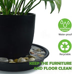 TITE 3 Pack Plant Saucer Heavy Duty Sturdy Drip Trays for Indoor and Outdoor (12 Inch, Black)