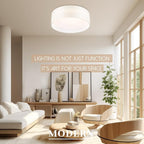 Hamilyeah LED Ceiling Light Flush Mount 24W, White Fabric Flush Mount 12 inch, Traditional Modern Light Fixture Ceiling Mount 5CCT, Simple Ceiling Lighting Fixture, Bedroom, Living Room