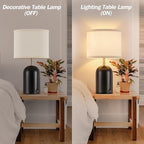 Touch Control Table Lamps Set of 2, Modern Bedside Lamp with 2 USB Ports, 3-Way Dimmable Gold and Black Nightstand Lamp with Fabric Shade for Living Room Bedroom Office Dorm(LED Bulbs Included)