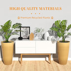 QCQHDU 21 inch Tall Planters for Outdoor & Indoor Plants, 2 Pack Sturdy Plant-Flower-Tree Pots for Front Porch Patio Deck Living Room Decor, Golden