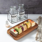 2 Pcs Small Rectangular Wooden Tray Decorative Acacia Wood Appetizer Cheese Plates Small Sandwich Dessert Trays Rectangle Serving Platter for Decor Snacks Plate Food Dish Charcuterie Boards