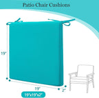idee-home Outdoor Chair Cushions Set of 4, 19" x 19" Outdoor Seat Cushion Waterproof Patio Furniture with Ties, Dining Chair Pads