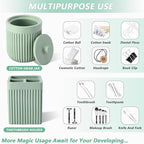 Resin Light Green Bathroom Accessories Set 5 Pcs, Lotion Soap Dispenser, Toothbrush Holder, Bathroom Tumbler, Qtip Holder and Vanity Tray, Bathroom Countertop Organizer Set for Modern Apartment