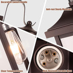 1-Pack 18 Inch Oil Rubbed Bronze Motion Sensor Outdoor Wall Lantern IP65 Waterproof, Large Brown Dusk to Dawn Outdoor Light for House Clear Glass Outside Wall Mounted Lamps Front Door
