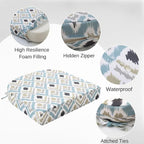 idee-home Outdoor Chair Cushions Set of 2, Thick 19" x 19" x 3" Outdoor Seat Cushions Patio Furniture Waterproof with Ties, Dining Pads